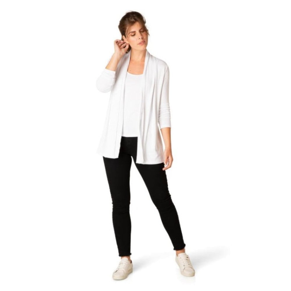Yesta April Short Cardigan Sweater White Size 14W